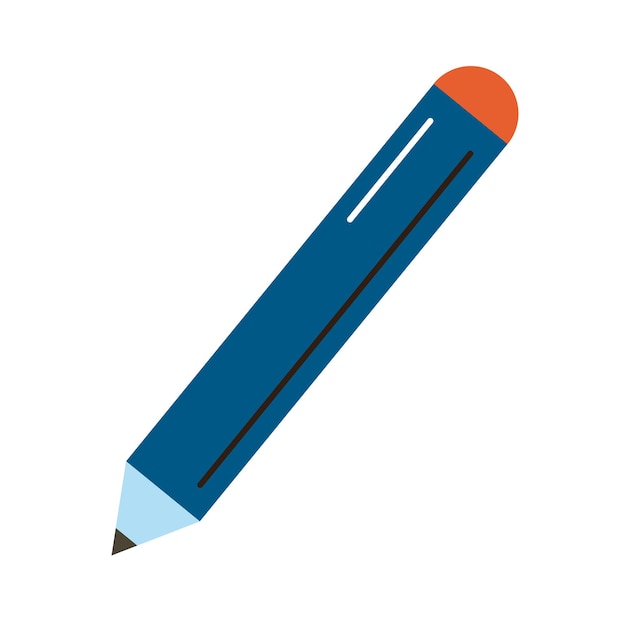 Icono aislado de suministro de lápiz azul
