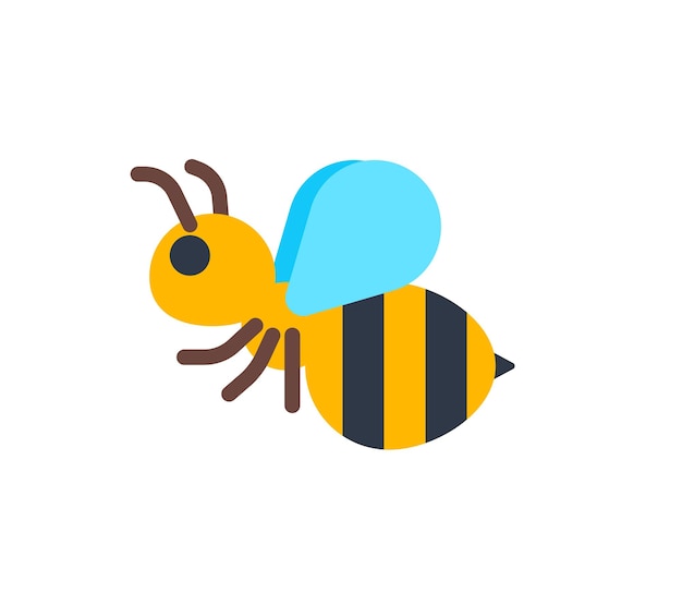 Icono aislado de vector de abeja de miel Ilustración de Emoji Emoticono de vector de avispa