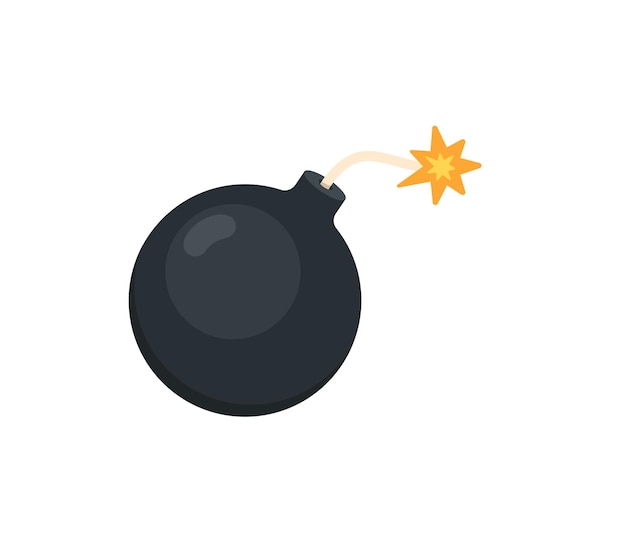 Icono aislado del vector de bomba. ilustración de emojis. emoticon de vector de bomba