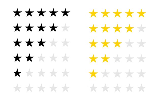 Ícono aislado del vector de calificación por estrellas Calificación del servicio al cliente Satisfacción de la calificación Ilustración vectorial