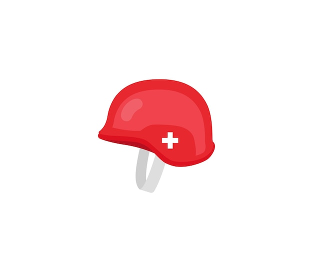 Icono aislado del vector del casco de rescate. Ilustración de emojis. Emoticon de vector de casco de trabajador de rescate