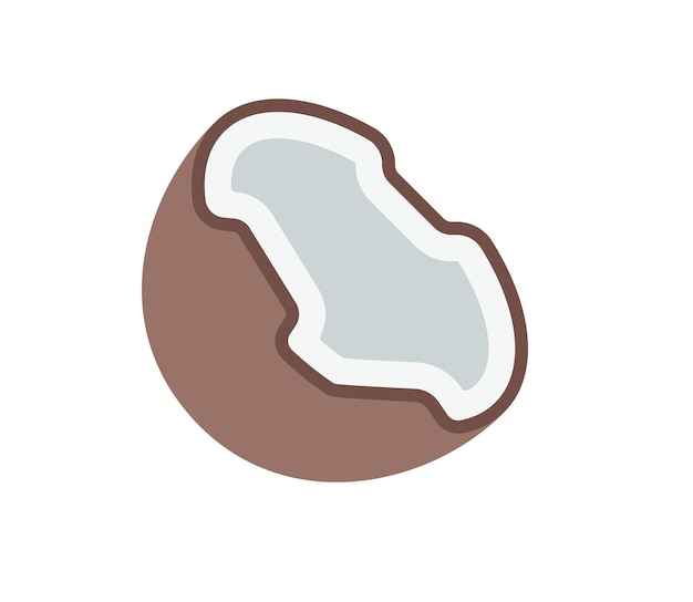 Icono aislado de vector de coco Ilustración de Emoji Emoticono de vector de coco