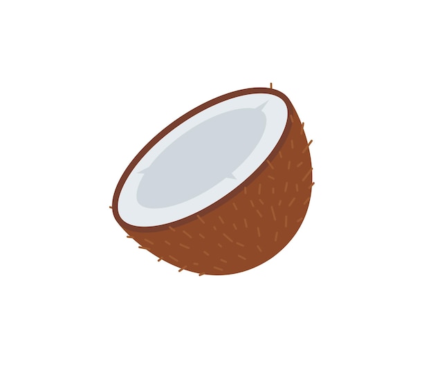 Icono aislado del vector de coco. ilustración de emojis. emoticon de vector de coco