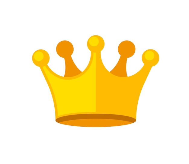 Icono aislado del vector de la corona dorada. ilustración de emojis. emoticon de vector de corona