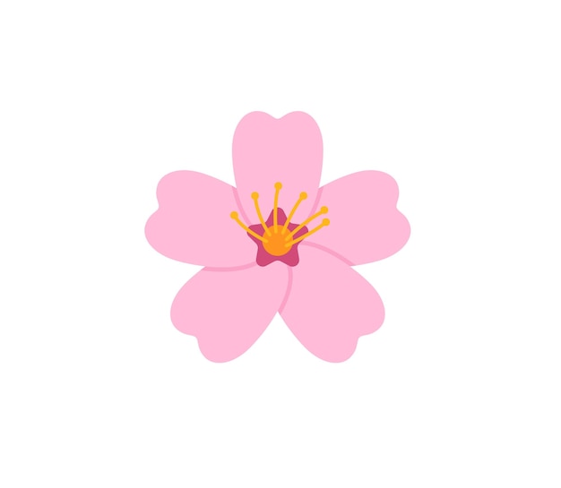 Icono aislado del vector de flor de cerezo. Ilustración de emojis. Emoticon de vector de flor de cerezo