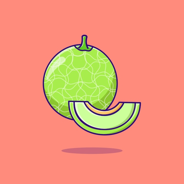 Icono aislado del vector de ilustración de la fruta de melón