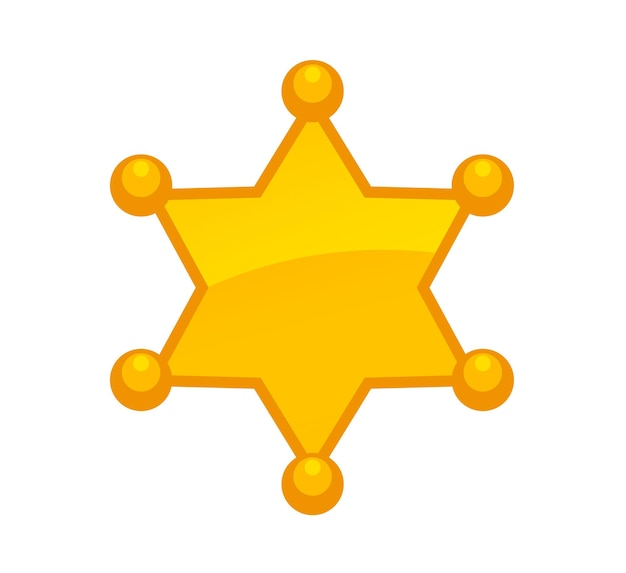 Icono aislado del vector de la insignia del sheriff. Ilustración de emojis. Emoticon de vector de insignia de sheriff