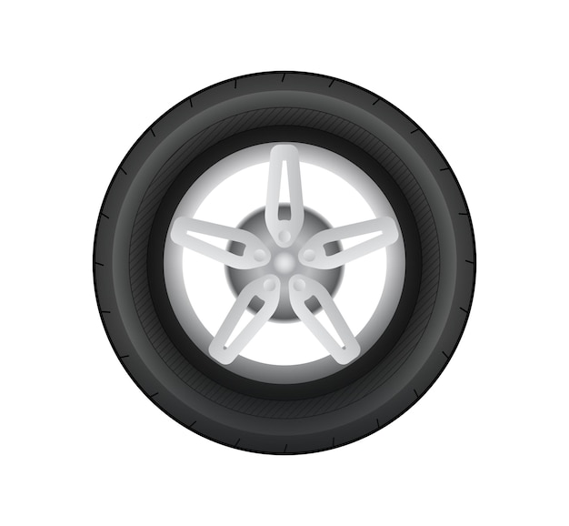 Icono aislado del vector de la rueda del coche Ilustración de Emoji Emoticono del vector de la rueda del coche