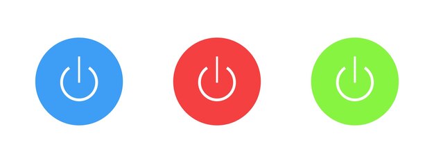 Icono de ajuste de botón de encendido para aplicaciones y sitio web Vector