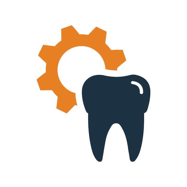 Icono de ajuste de dientes de color vector sencillo