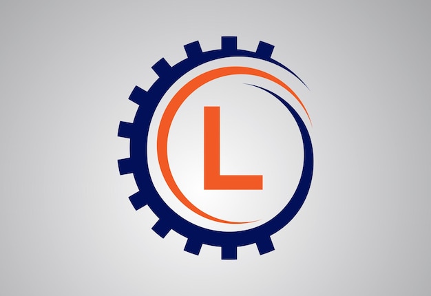 Icono de ajustes aislado en fondo gris con la última L