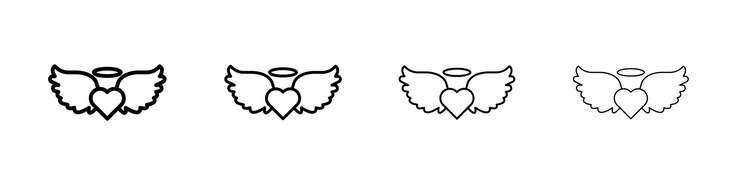 Vector icono de ala de ángel signo de ilustración plano