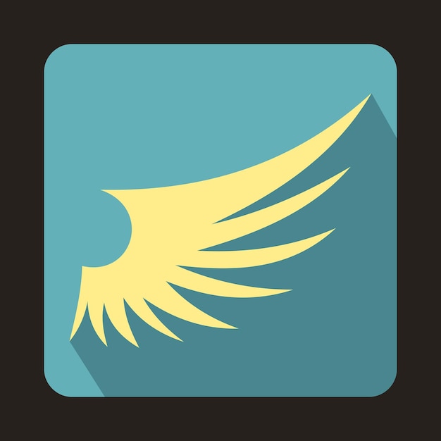 Icono de ala blanca en estilo plano sobre un fondo azul bebé