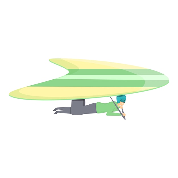 Icono de ala delta con mosca Caricatura de icono de vector de ala delta con mosca para diseño web aislado sobre fondo blanco