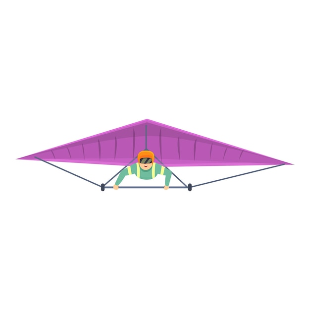 Icono de ala delta de viaje Caricatura de icono de vector de ala delta de viaje para diseño web aislado sobre fondo blanco