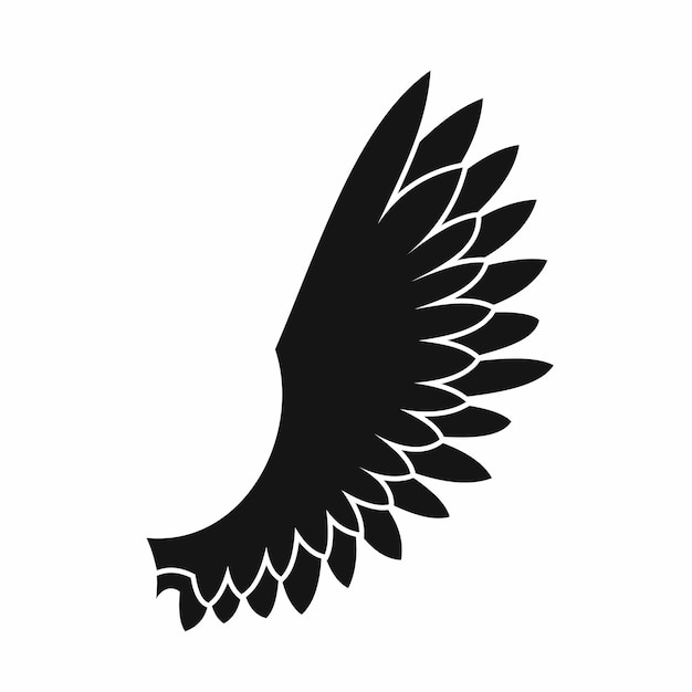 Icono de ala en ilustración de vector aislado estilo simple