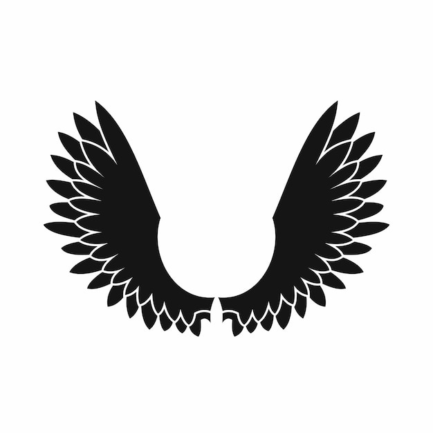 Icono de ala en ilustración de vector aislado estilo simple