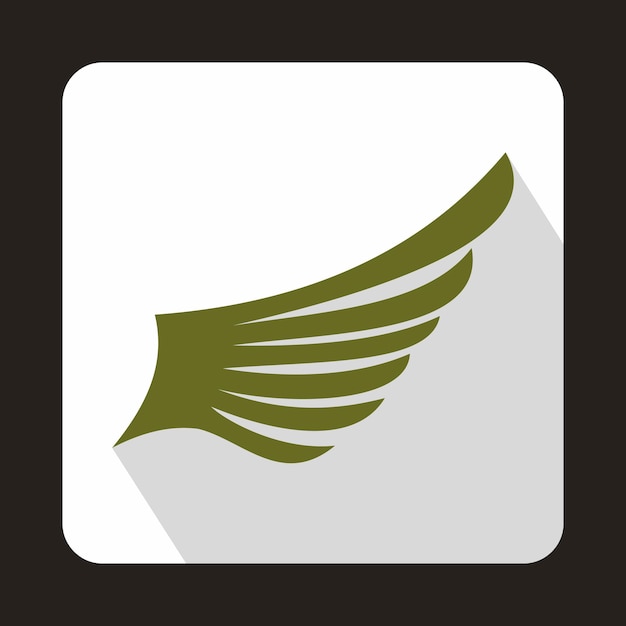 Icono de ala Kkhaki en estilo plano sobre un fondo blanco