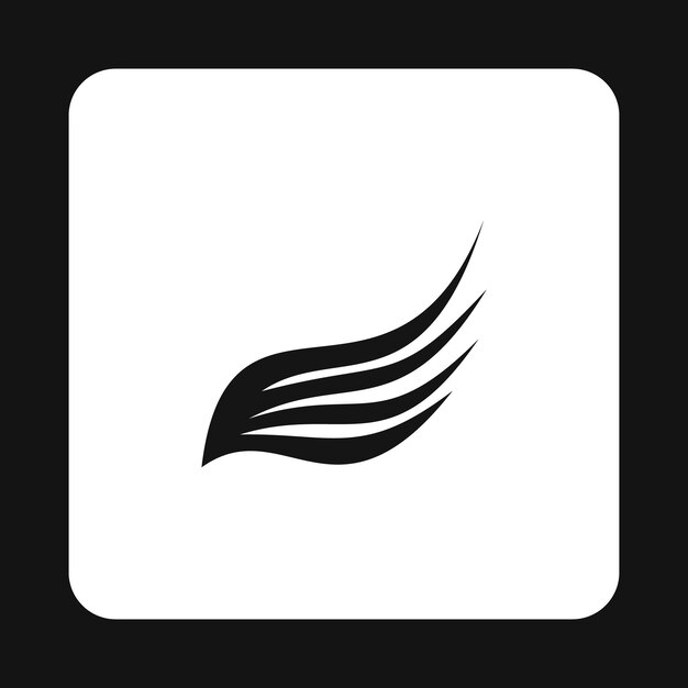Icono de ala larga en estilo simple aislado en fondo blanco Símbolo de vuelo