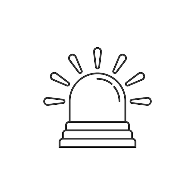 Icono de alarma de emergencia en estilo plano Ilustración vectorial de lámpara de alerta en un fondo aislado Concepto de negocio de señal de urgencia policial
