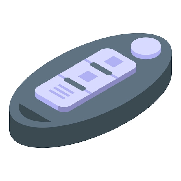 Icono de alarma de llave de coche inteligente Isométrico de icono de vector de alarma de llave de coche inteligente para diseño web aislado sobre fondo blanco