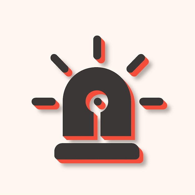 Icono de alarma moderno versátil en marrón y naranja con fondo elegante