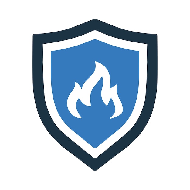 El icono de alarma de protección contra incendios