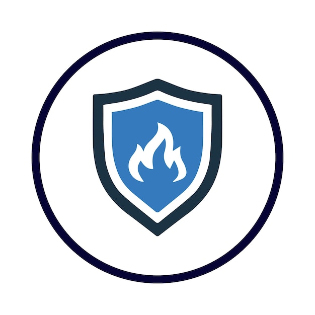 El icono de alarma de protección contra incendios