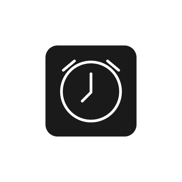 Ícono de alarma de reloj aislado en fondo blanco Ilustración vectorial