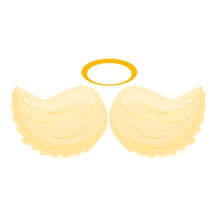 Vector icono de alas de ángel del cielo caricatura de icono de vector de alas de ángel del cielo para diseño web aislado sobre fondo blanco