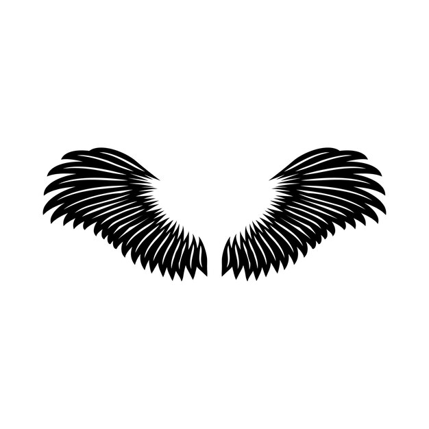 Icono de alas de ángel en estilo simple en una ilustración de vector de fondo blanco