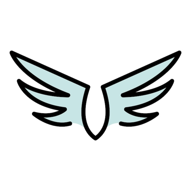 El icono de las alas de arte El contorno de las aletas de arte El color del icono vectorial es plano y aislado