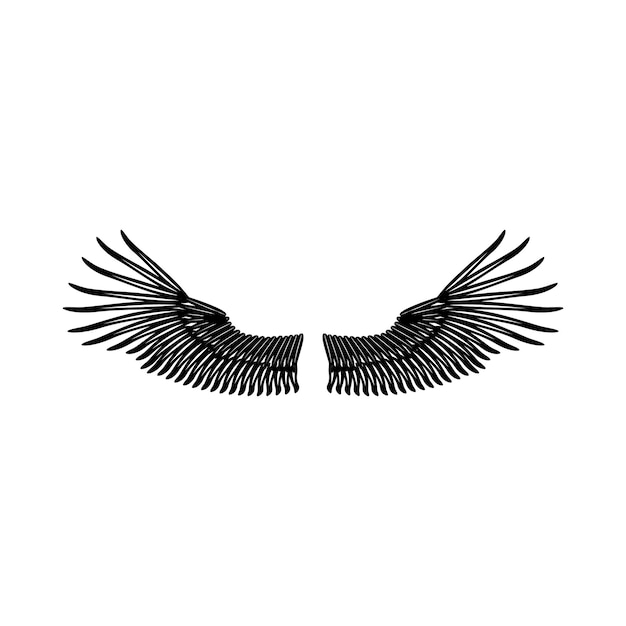 Icono de alas en estilo simple en una ilustración de vector de fondo blanco