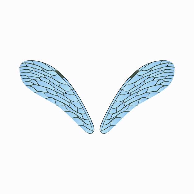 Icono de alas de libélula realista en estilo de dibujos animados aislado sobre fondo blanco