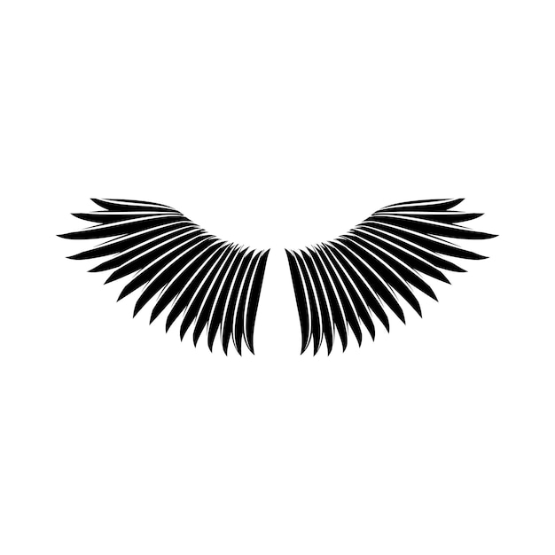 Icono de alas de pájaro en estilo sencillo en una ilustración de vector de fondo blanco