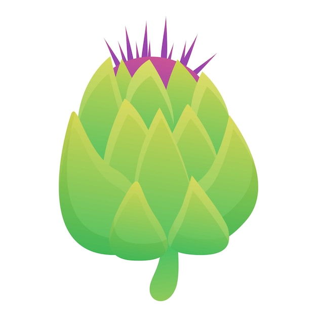 Icono de alcachofa de flor Caricatura de icono de vector de alcachofa de flor para diseño web aislado sobre fondo blanco