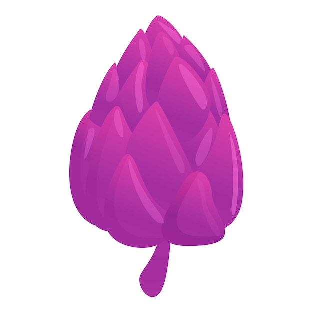 Vector icono de alcachofa violeta caricatura de icono de vector de alcachofa violeta para diseño web aislado sobre fondo blanco