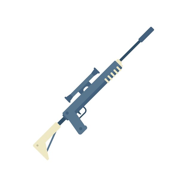 Icono de alcance de francotirador vector plano arma arma bala barril aislado