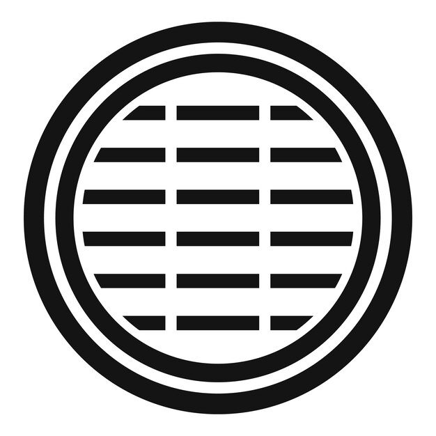 Icono de alcantarilla de acero vector simple Carretera de la ciudad Canal urbano