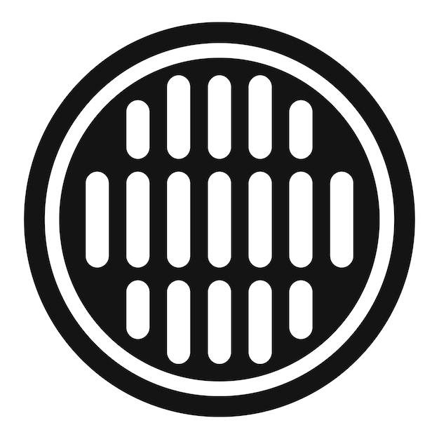 Icono de alcantarilla de hierro vector simple Carretera de la ciudad Placa de canalón