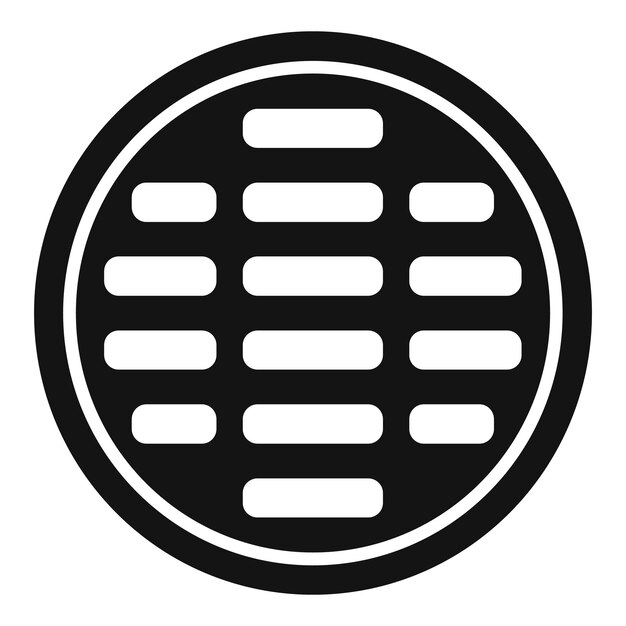 Icono de alcantarilla metálica vector simple Carretera de la ciudad Acero metálico