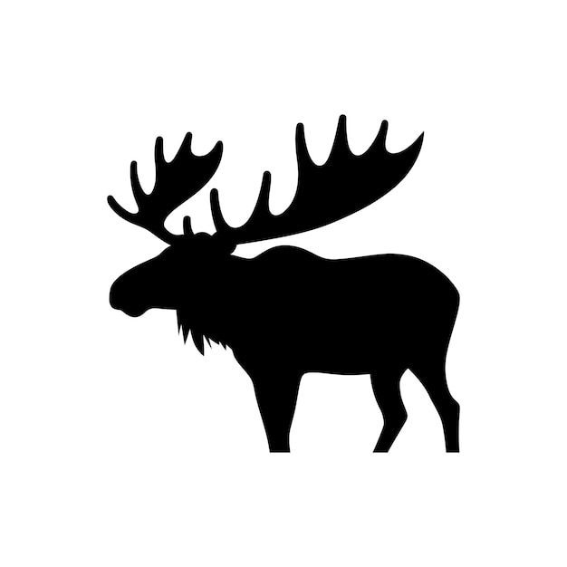 Icono de alce en fondo blanco Ilustración vectorial simple