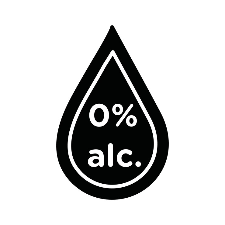 Vector icono sin alcohol ilustración de línea delgada plana vectorial