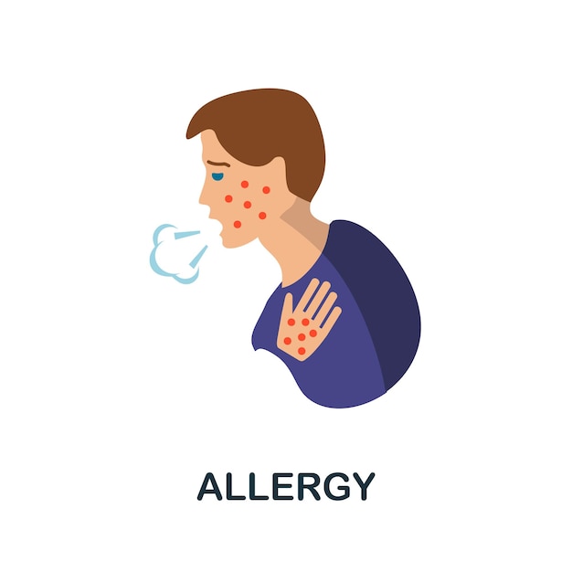 Ícono de alergia Elemento simple de la colección de enfermedades de la salud Ícono de alergia creativa para plantillas de diseño web, infografías y más