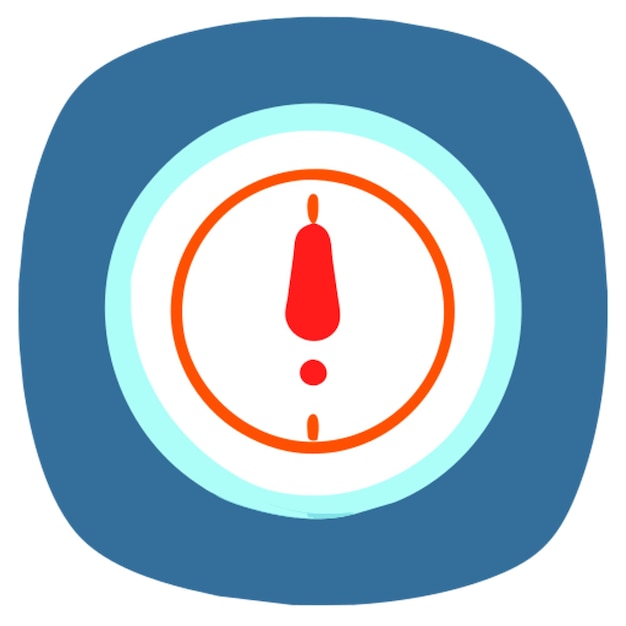 Vector icono de alerta dentro de un circulo y con el rea exterior del circulo transparente icono coloreado