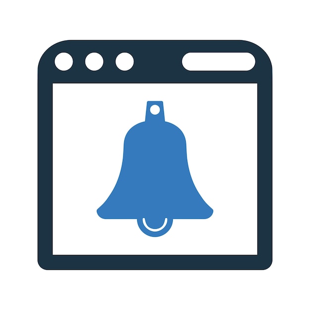 Icono de alerta web de notificación Diseño vectorial editable simple aislado en un fondo blanco