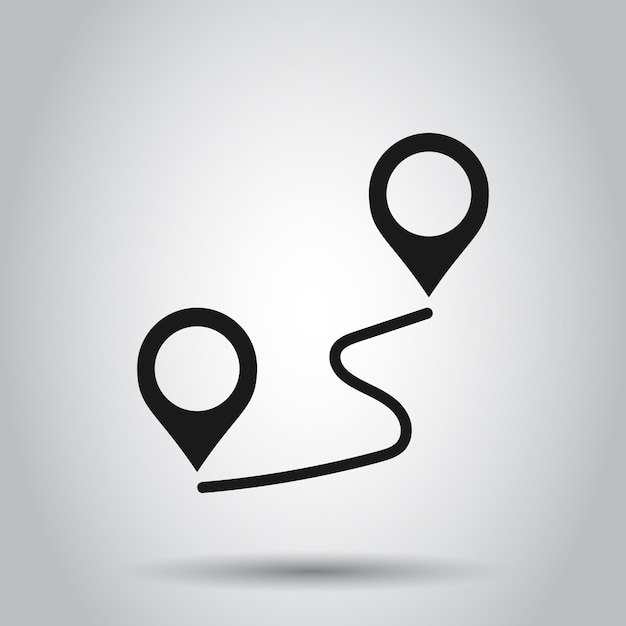 Icono de alfiler de distancia en estilo transparente Ilustración vectorial de navegación GPS en un fondo aislado Concepto de negocio de viajes de comunicación