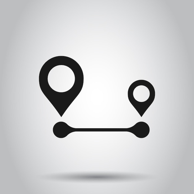 Icono de alfiler de distancia en estilo transparente Ilustración vectorial de navegación GPS en un fondo aislado Concepto de negocio de viajes de comunicación