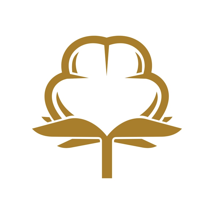 Vector icono de algodón 100 bio flor orgánica y símbolo ecológico