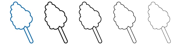 Icono de algodón caramelo Logotipo vectorial de esquema para la aplicación web